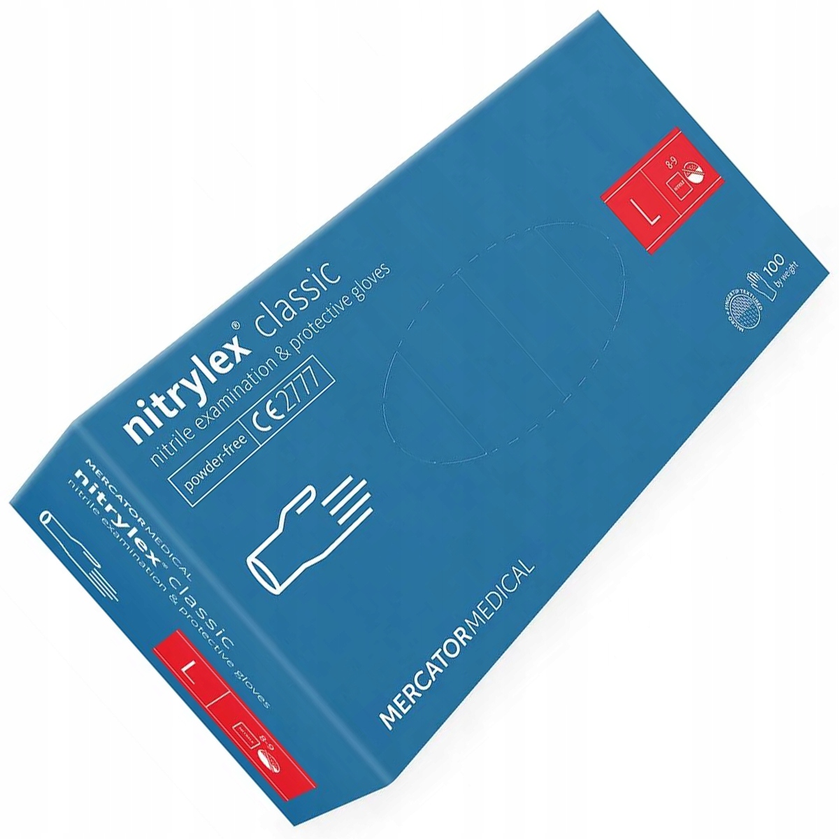 

Rękawice rękawiczki Nitrylowe Bezpudrowe blue L