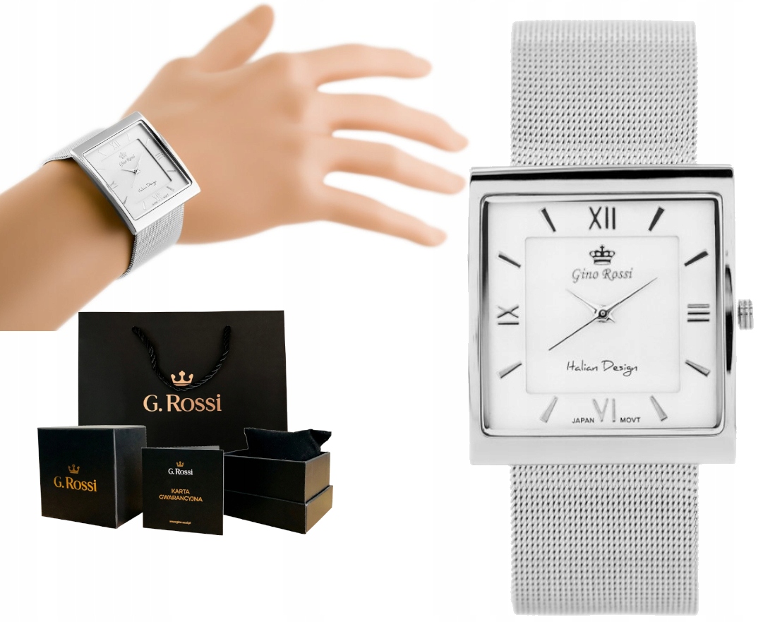 

Srebrny Zegarek Damski G. Rossi Bransoleta Mesh