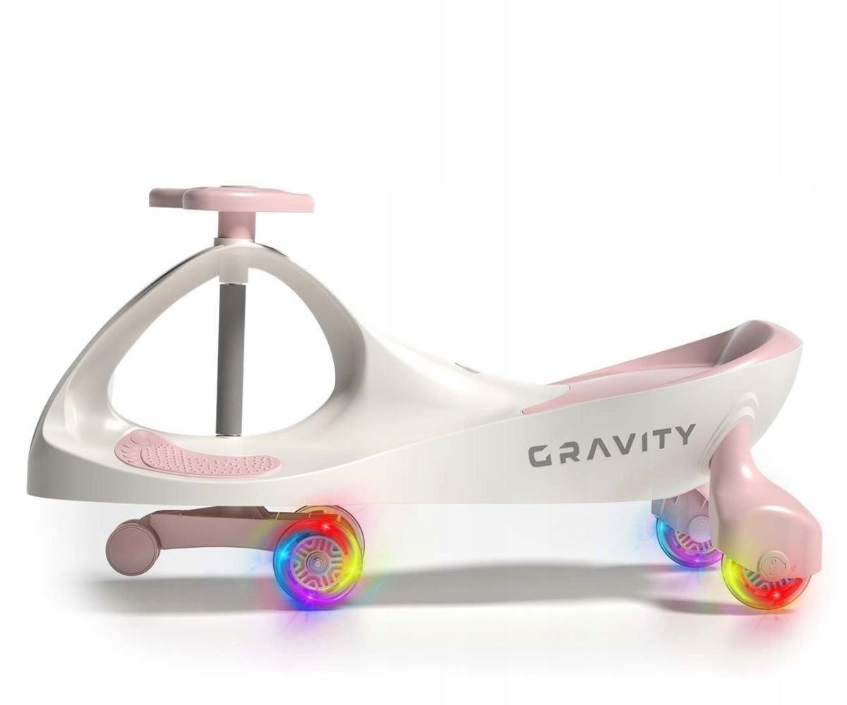 „Gravity Ride-On“ vaikams su šviečiančiais LED ratukais, „Gravity Pink Milly Mally“. Originali pakuotė.