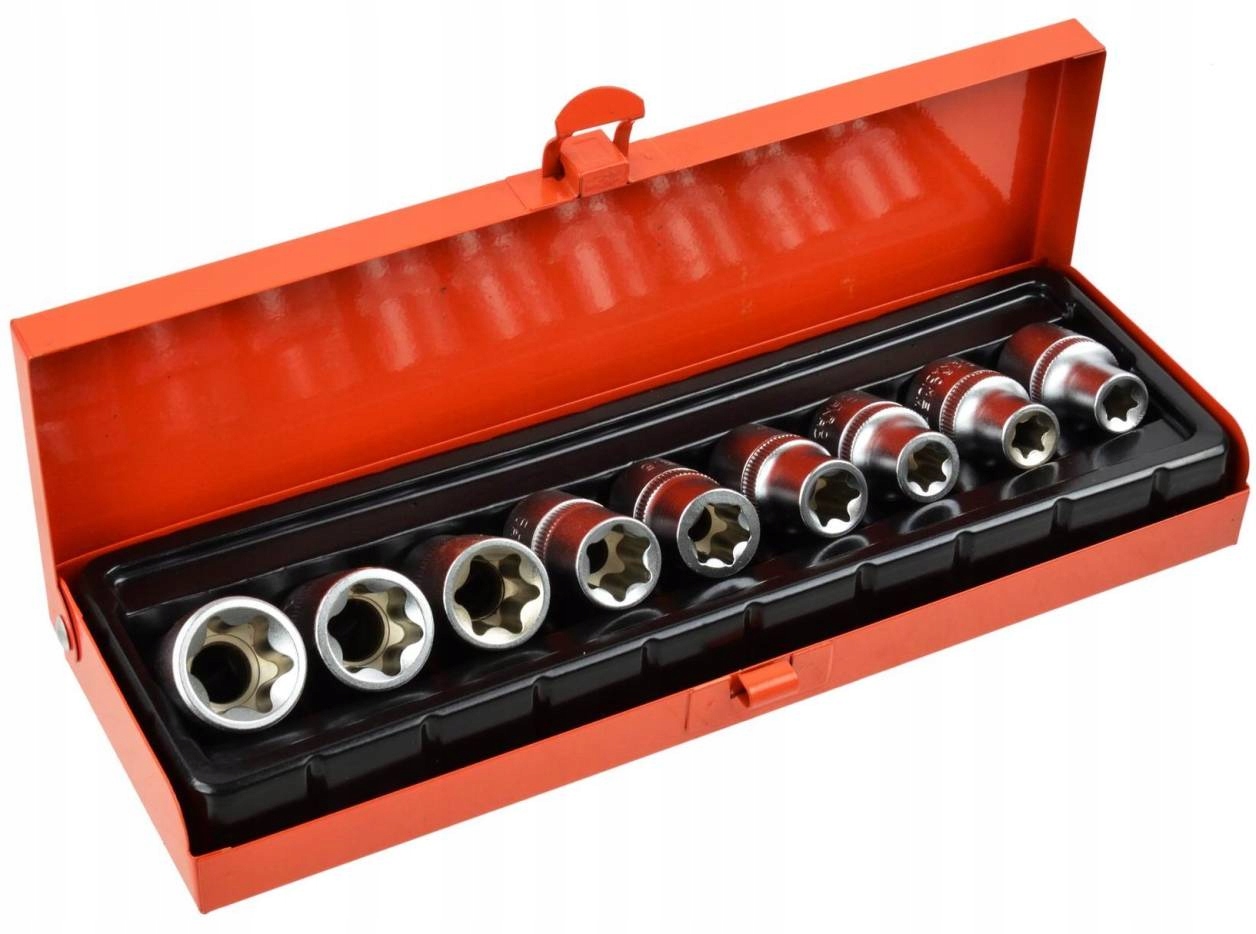 

Klucze Nasadowe Torx 9el E10-E24 Nasadki 1/2''