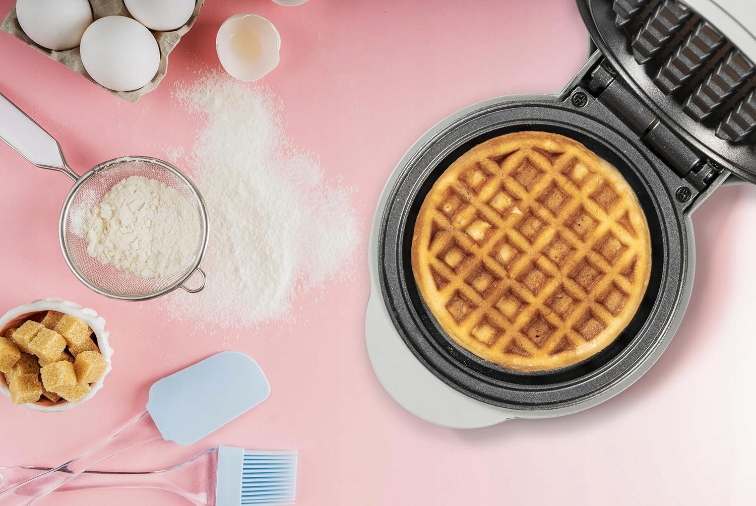 Bestron Mini Gofrownica 550 W – Do Gofrów i Naleśników Ø10 cm Model AMW500