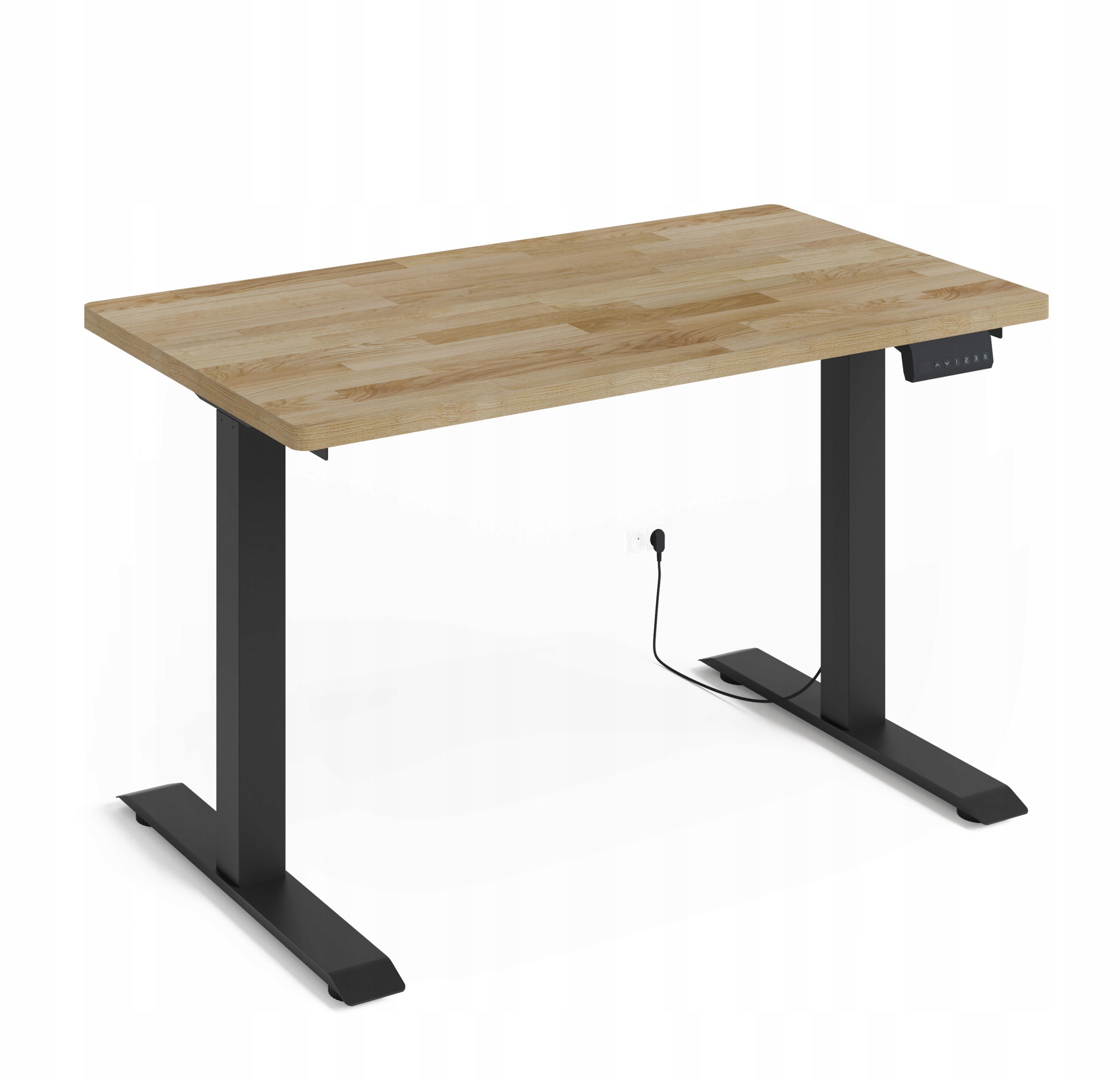 Elektrický psací stůl nastavitelný Bim Natural dubová dýha 120x65 černá/dub