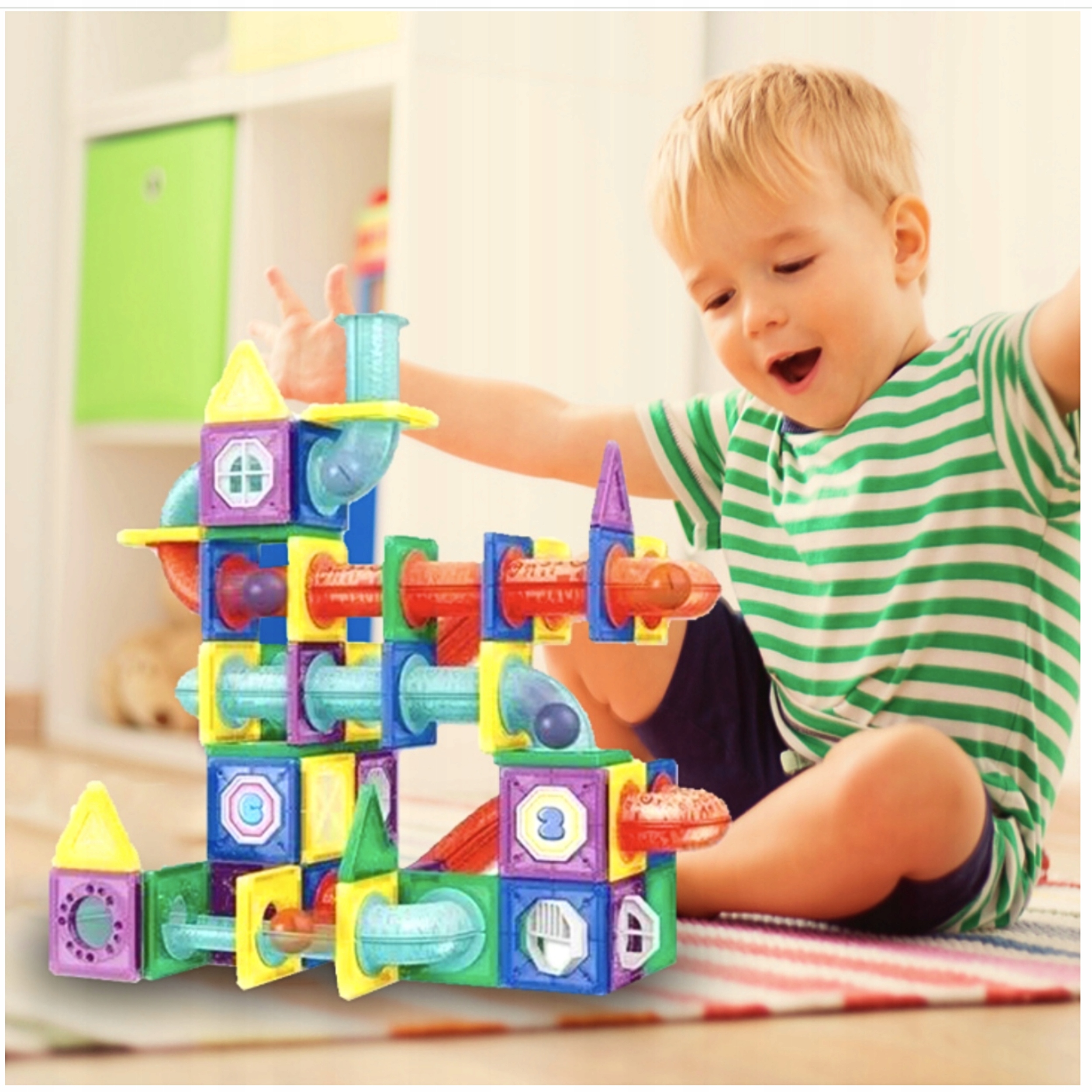 KLOCKI MAGNETYCZNE KONSTRUKCYJNE EDUKACYJNE TOR KULKOWY 148 EL ZABAWKA Liczba elementów 148 szt.