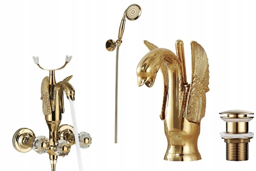 Zlatá vaňová batéria Old Retro Gold sada
