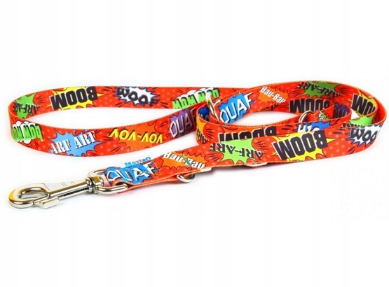 Levně Vodítko Pro Psa S Nastavitelným Prodloužením, Vzor Graffiti Červená Matteo 25 MM