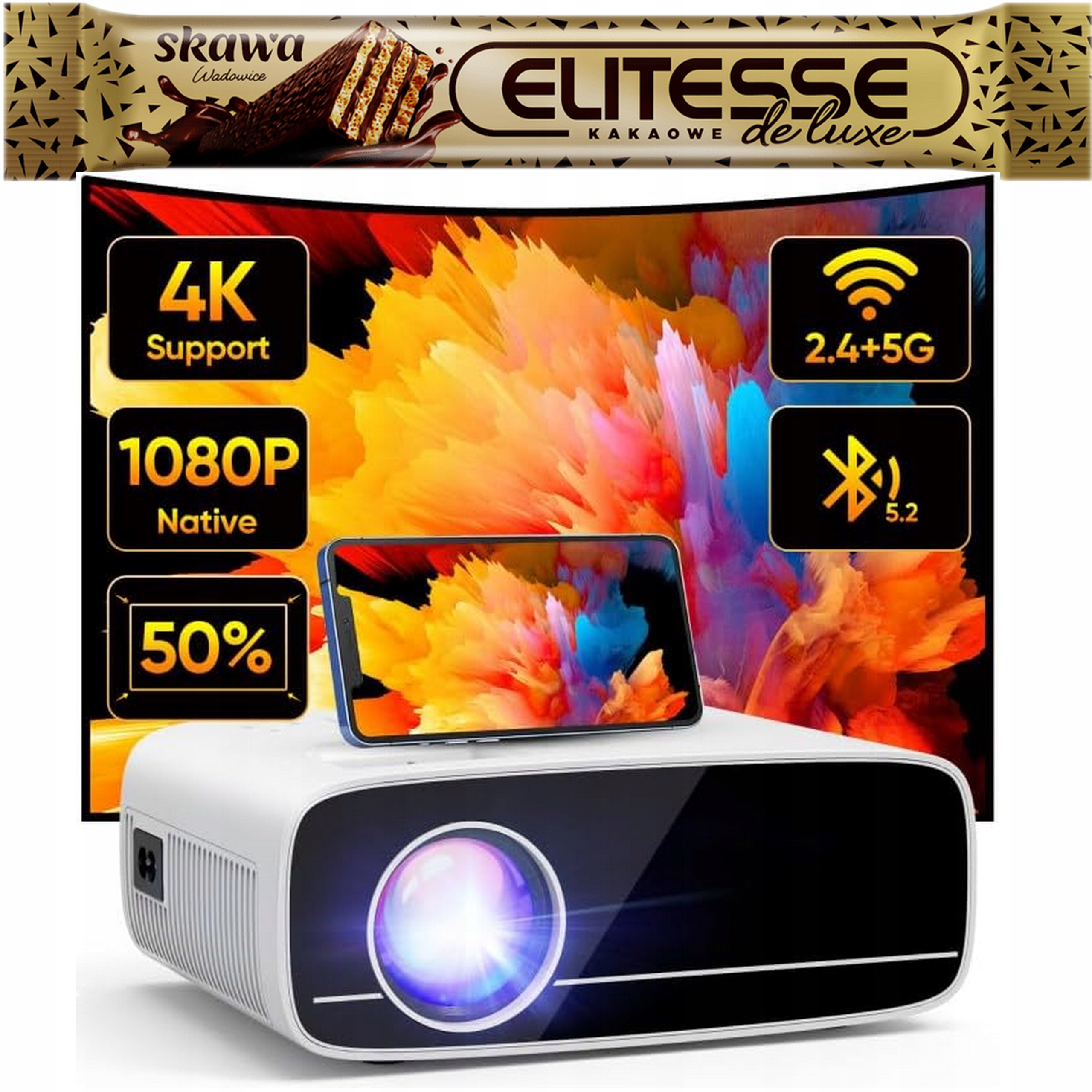 Akatuo XR21 Projektor 4K Bluetooth 15000 l zoom 1080p 5G pro domácí WiFi