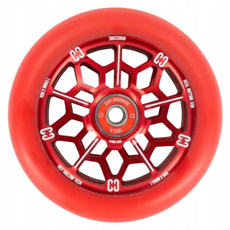 Core Hex 110 mm kolečko pro výkonnostní koloběžku Red