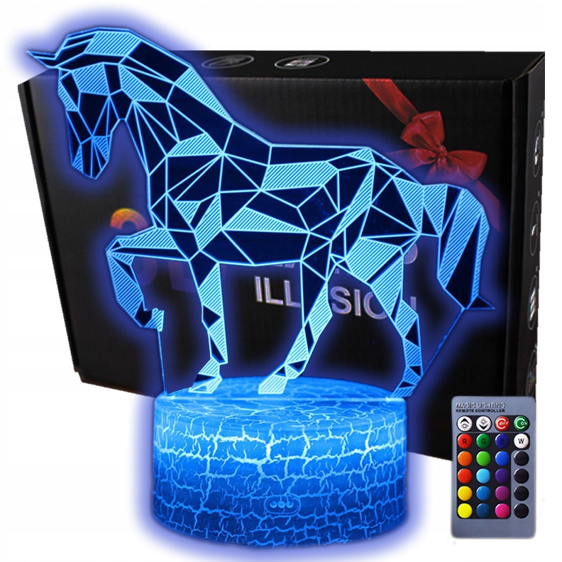 

Lampka 3D nocna led usb pilot Koń