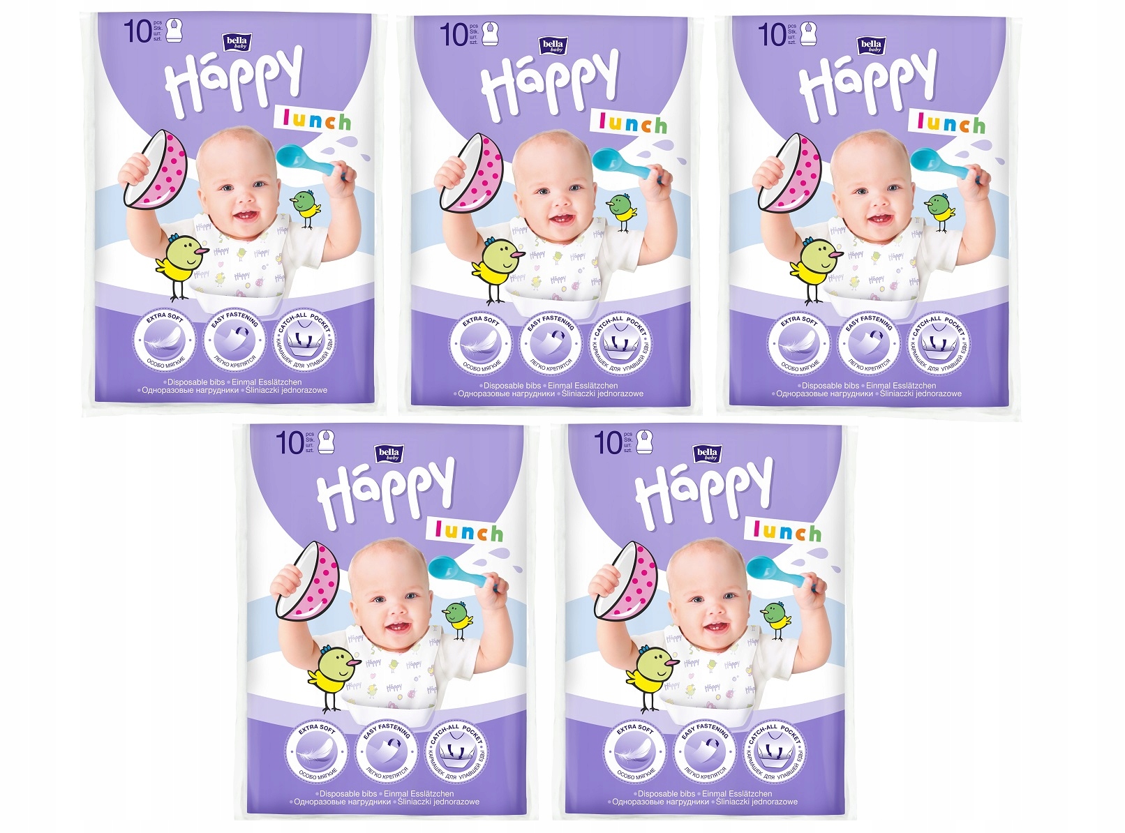 

Śliniaczki dla dzieci Happy Lunch 50szt.