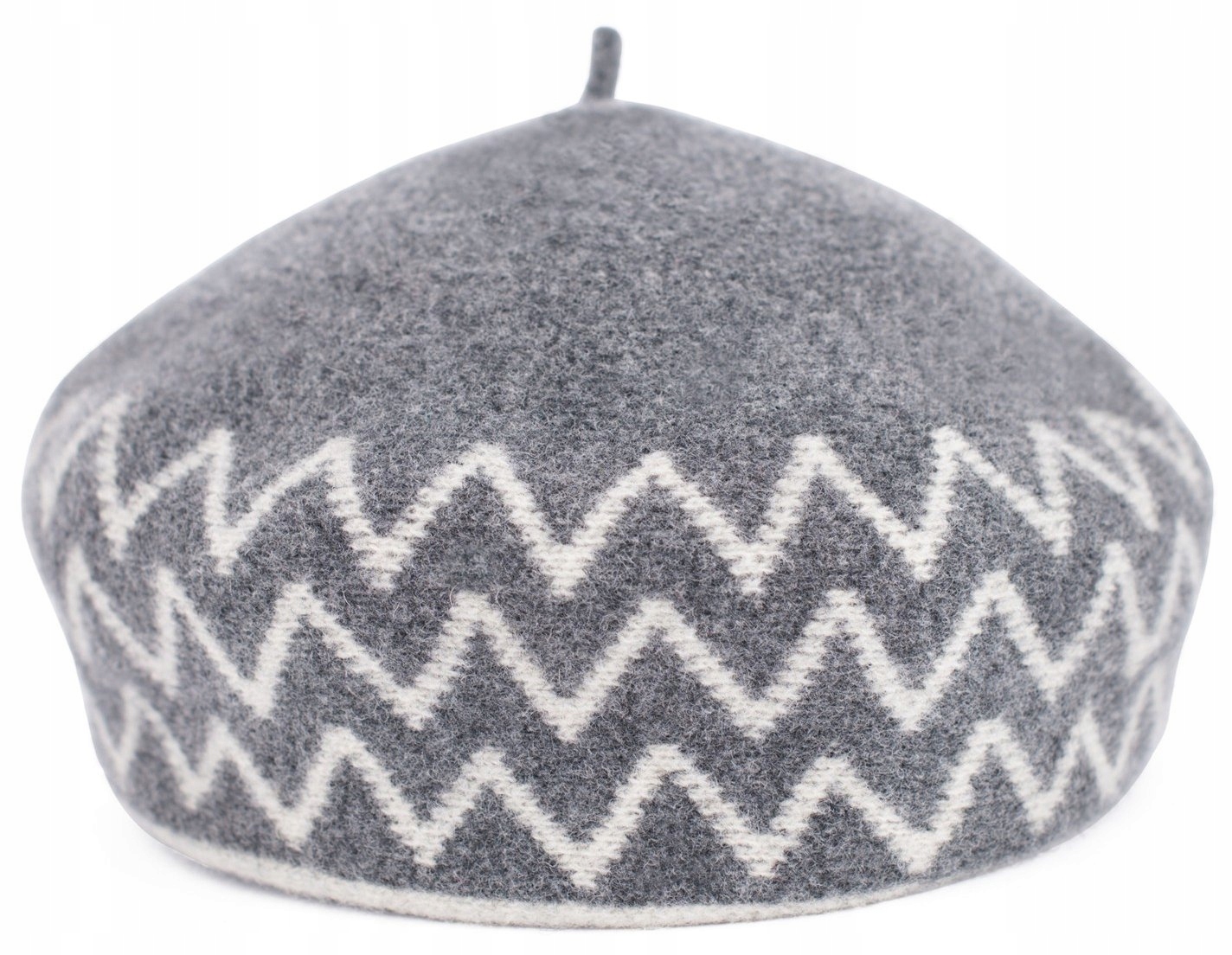 

Szaleo piękny Beret Szlaczek Wełna cz18346-1