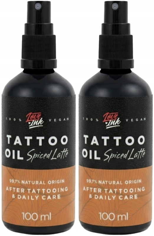 Kawowy Olejek do Pielęgnacji Tatuażu Loveink Tattoo Spiced Latte 2 x 100 ml