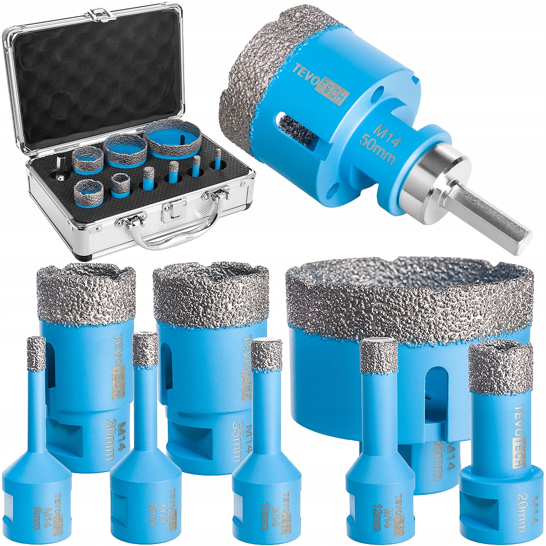 Otwornice Diamentowe Do Gresu Płytek Koronki Otwornica Zestaw 6-68 MM 9SZT