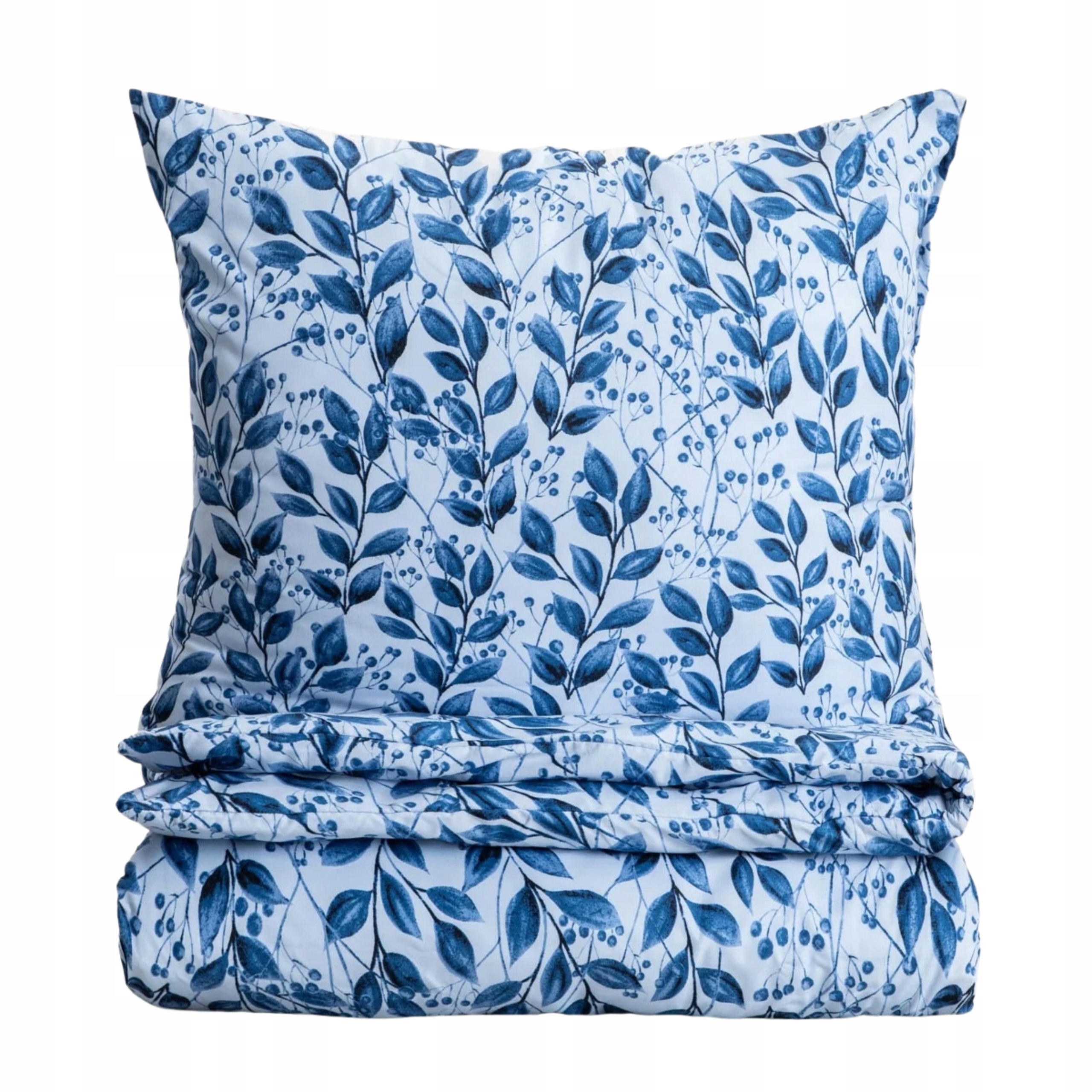 Pościel Luna z mikrofibry w niebieskie liście 140x200 1*70x80 cm Homla