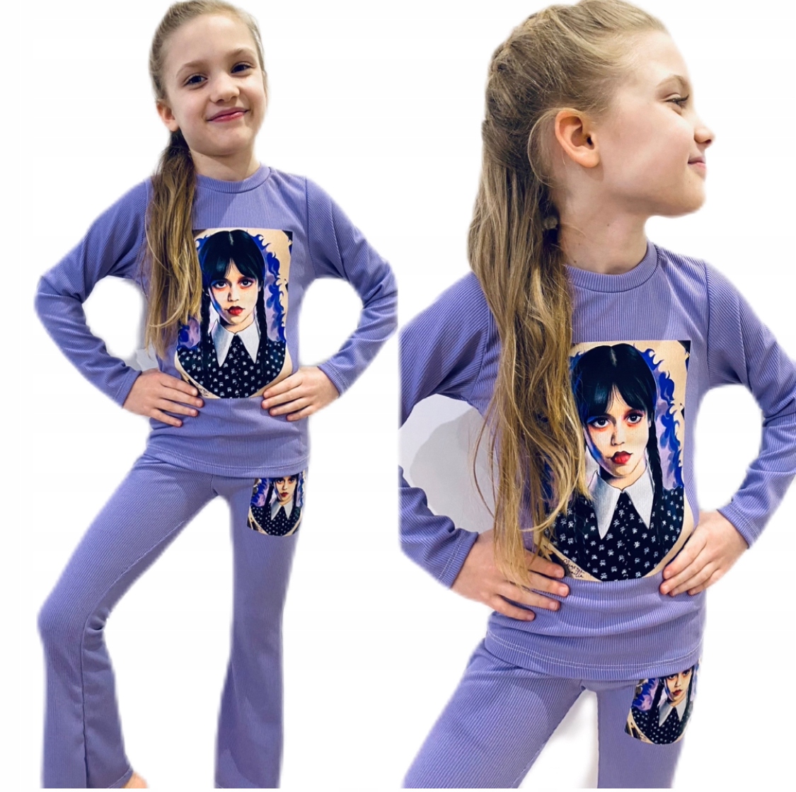 

Komplet dres Wednesday bluzka Dzwony prążek 128