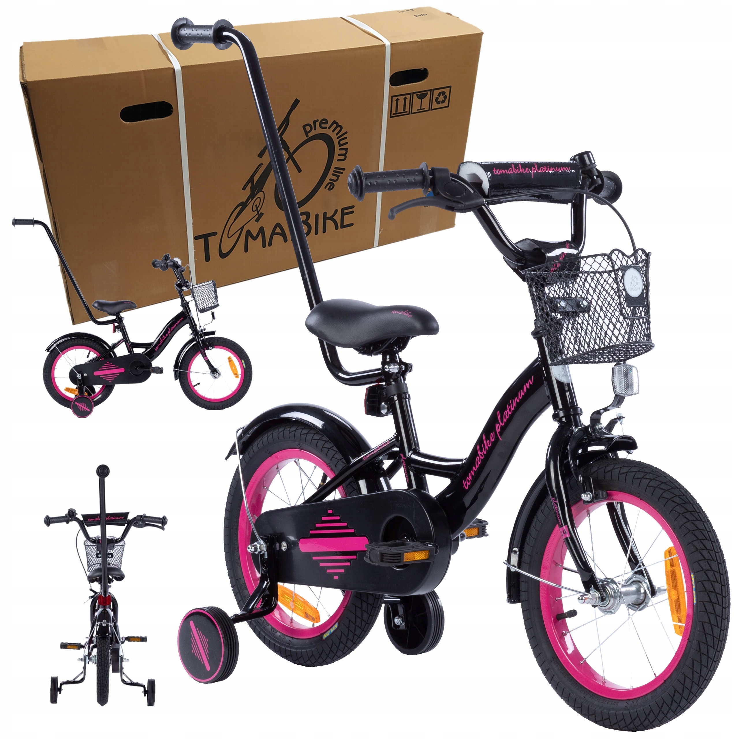 

rower rowerek Tomabike Platinum 14 cali prowadnik
