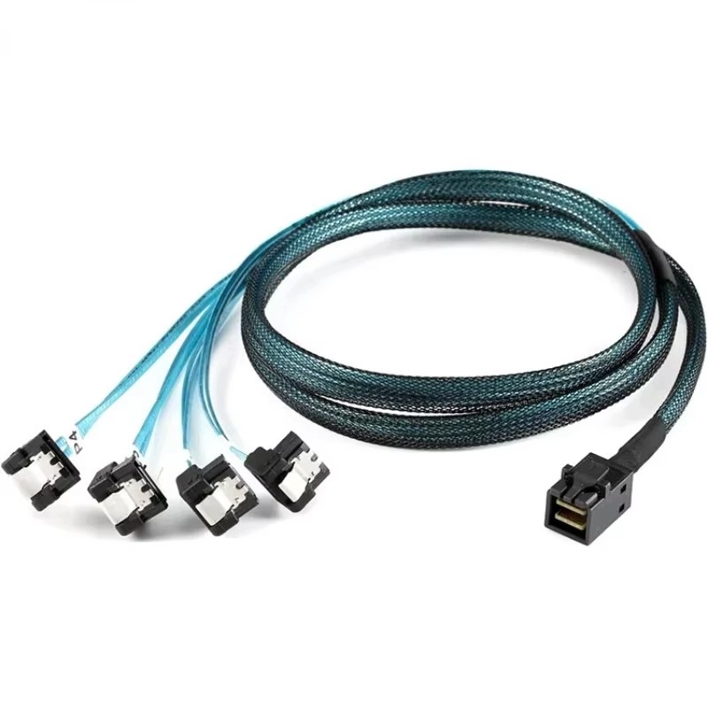 Rozdělovač SFF-8643 pro 4x Sata 90° pro přenos dat pevného disku 1 m