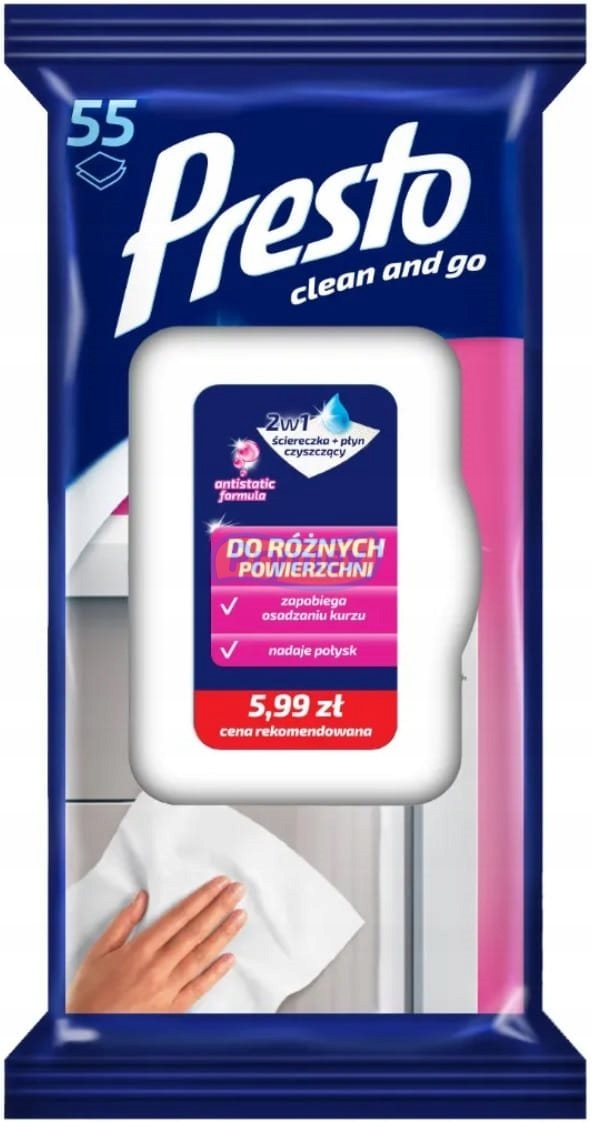 

Presto Ściereczki Nawilżane do Różnych Powierzchni