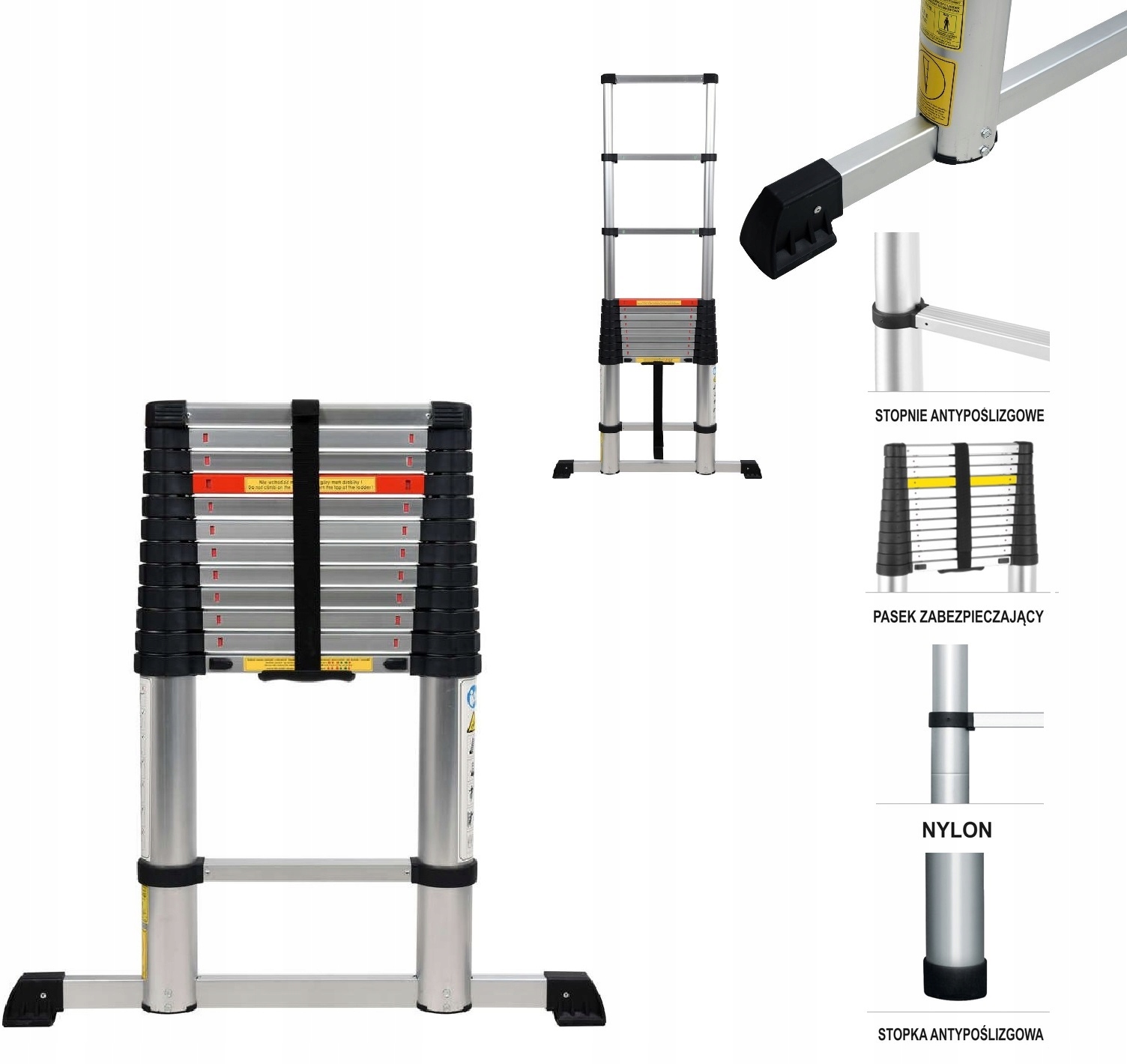 Teleskopický Hliníkový Žebřík 3,8 M 13 Schodů Vorel 17701