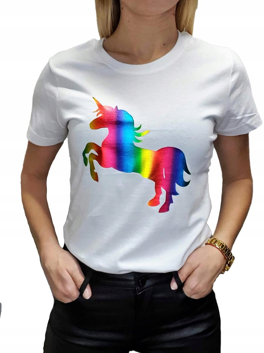 

Koszulka damska jednorożec nadruk biała XXL