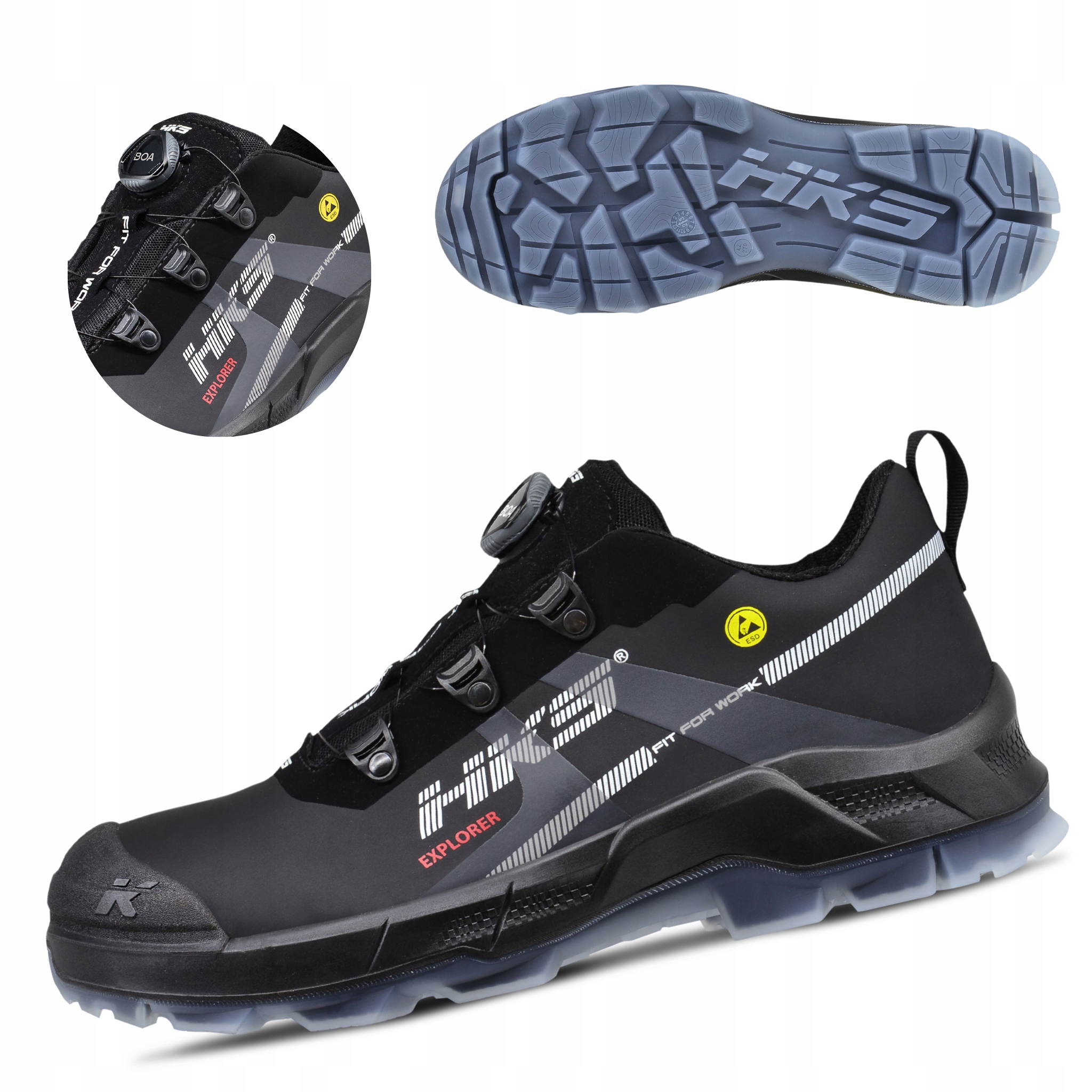 Lekkie Buty Robocze Półbuty Ochronne Bhp Z Podnoskiem Hks Explorer Boa S3