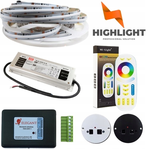 30m schodiskový ovládač+LED pásik Cob Rgbw SK6812