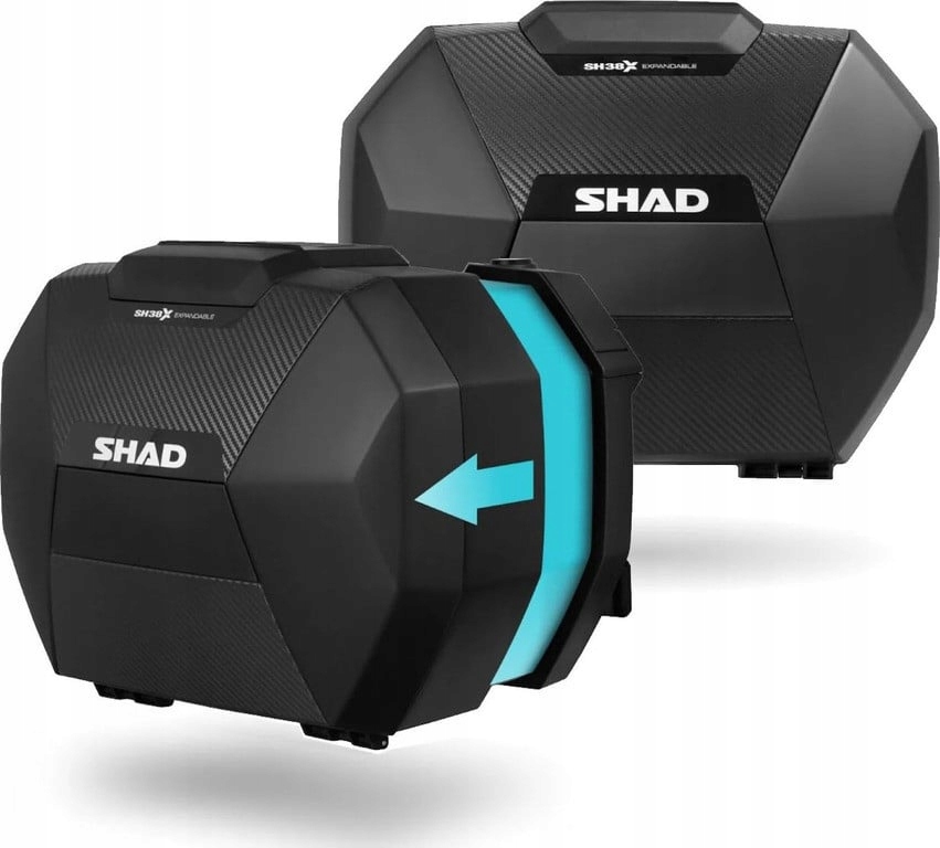Boční kufry na motorku Shad SH38X D0B38106 (rozšiřitelný koncept) karbonový
