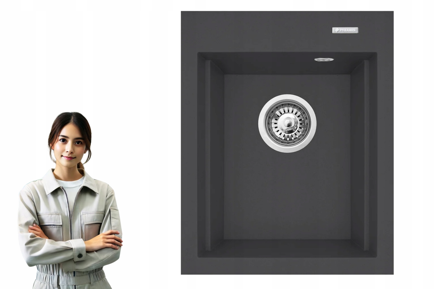 Pyramis zlew granitowy Siros Mini 48 x 39