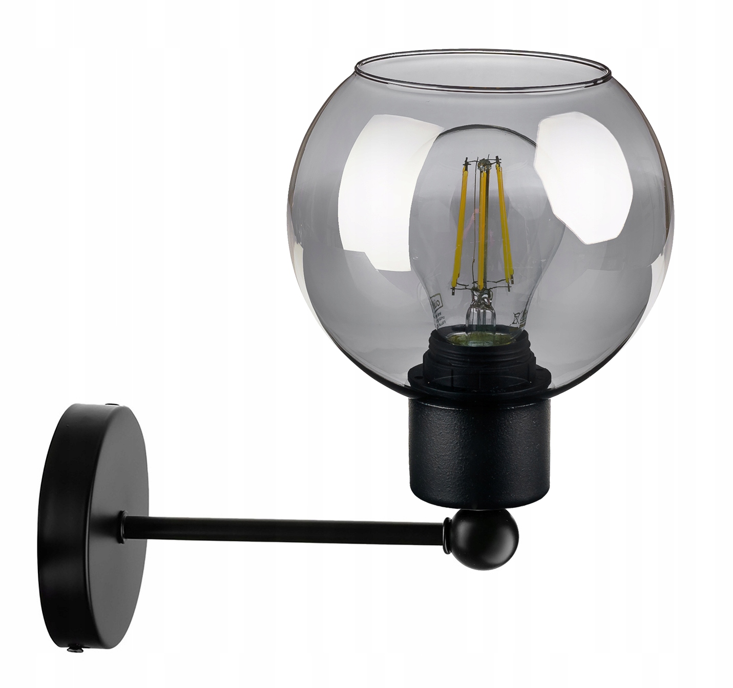 LAMPA KINKIET ŚCIENNY stały E27 LOFT szklany KULA Marka LED-ONE