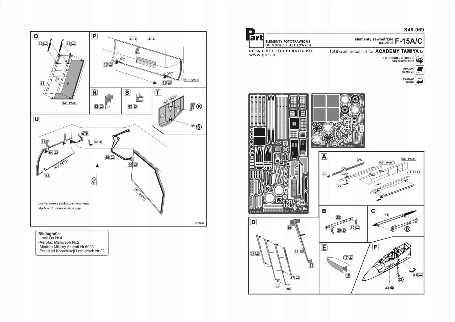 Part S48-069 1/48 F-15 A/c vnější díly (Tamiya/Academy)