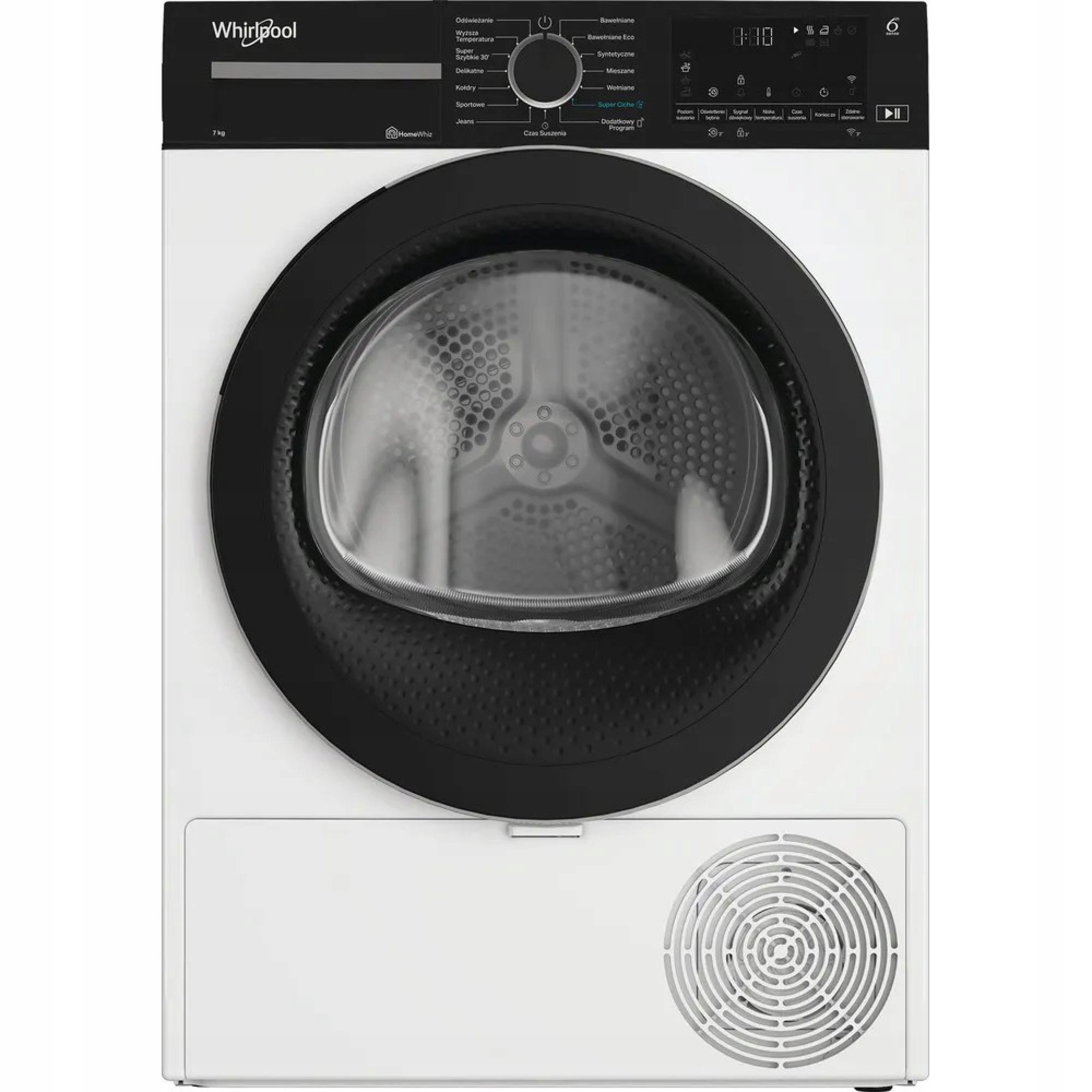 Suszarka Whirlpool WSD74WBBPL 7kg inwerter pompa ciepła 6zmysł Slim