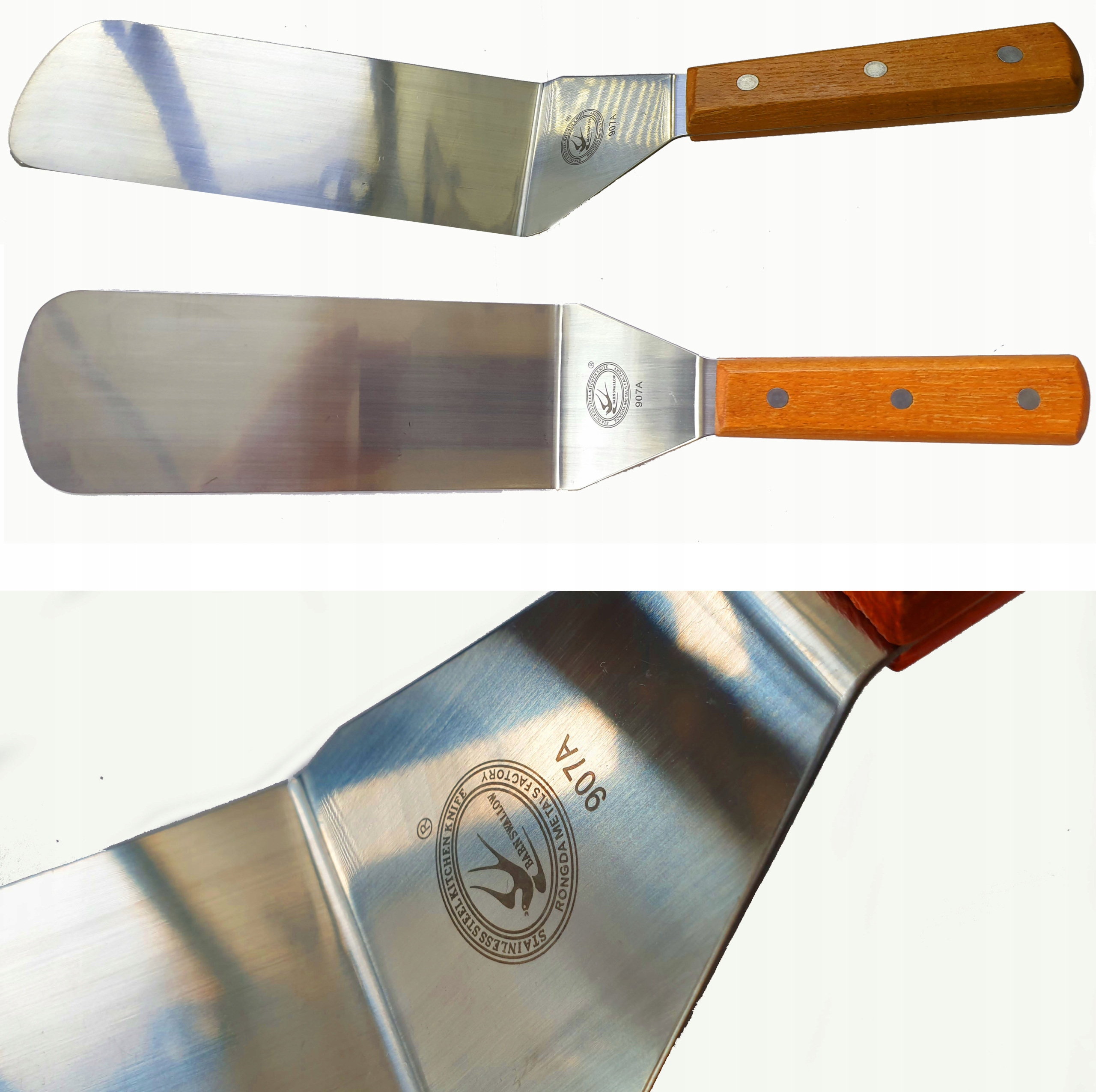 SZEROKA SZPATUŁKA Z DREWNIANĄ RĄCZKA NÓŻ do przenoszenia uniwersalna 36X7