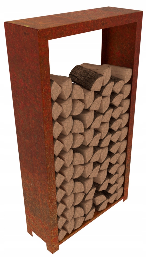 Stojak na drewno STAL CORTEN 100×35×180 cm VIRIDI