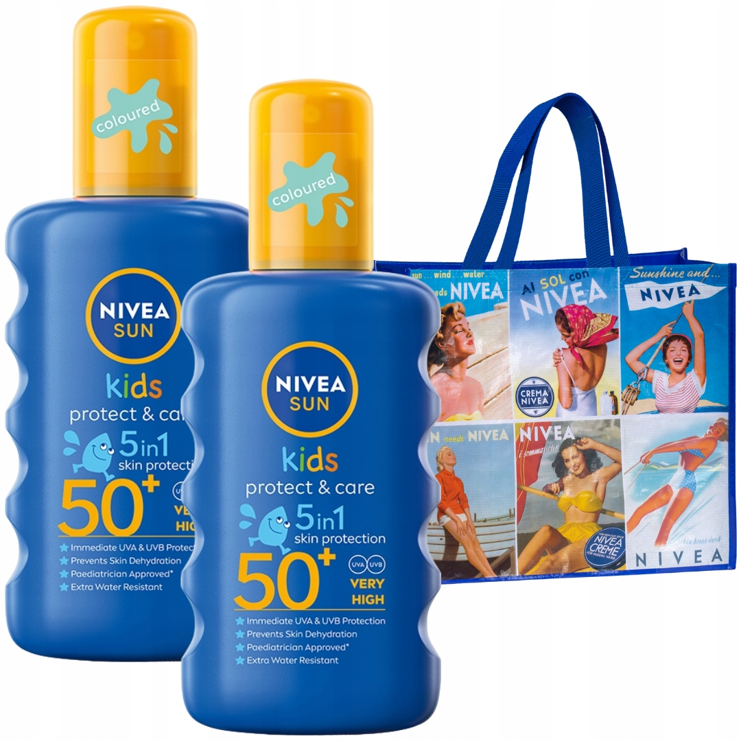 Balzám Nivea Sun Kids Protect Care na slunce SPF50+ 2x200 ml Dárek