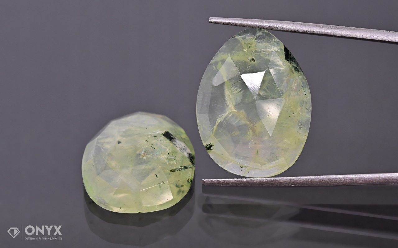 Prehnit fasetovaná rozeta Para nepravidelná 22,5x1