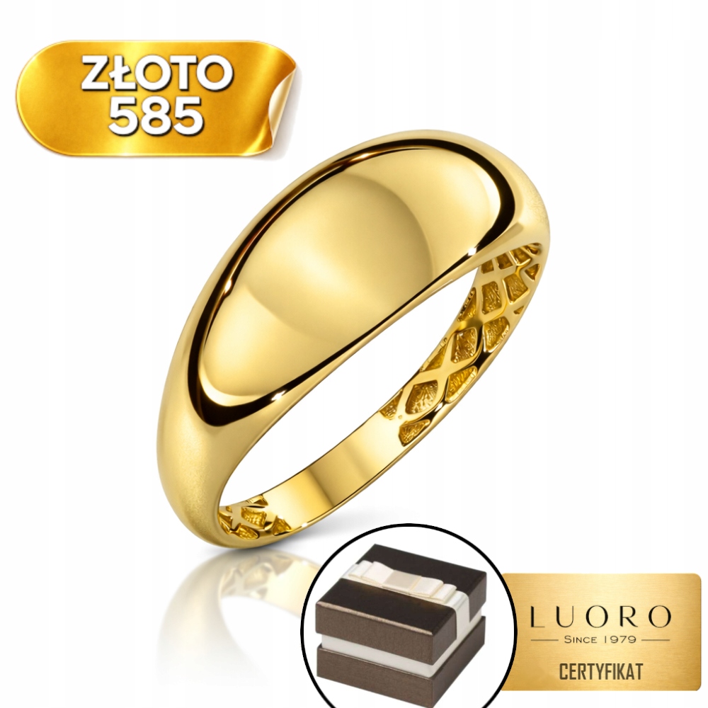 Prstýnek 585 14K Hladký, Zaoblený, Ažurový Vzor R16
