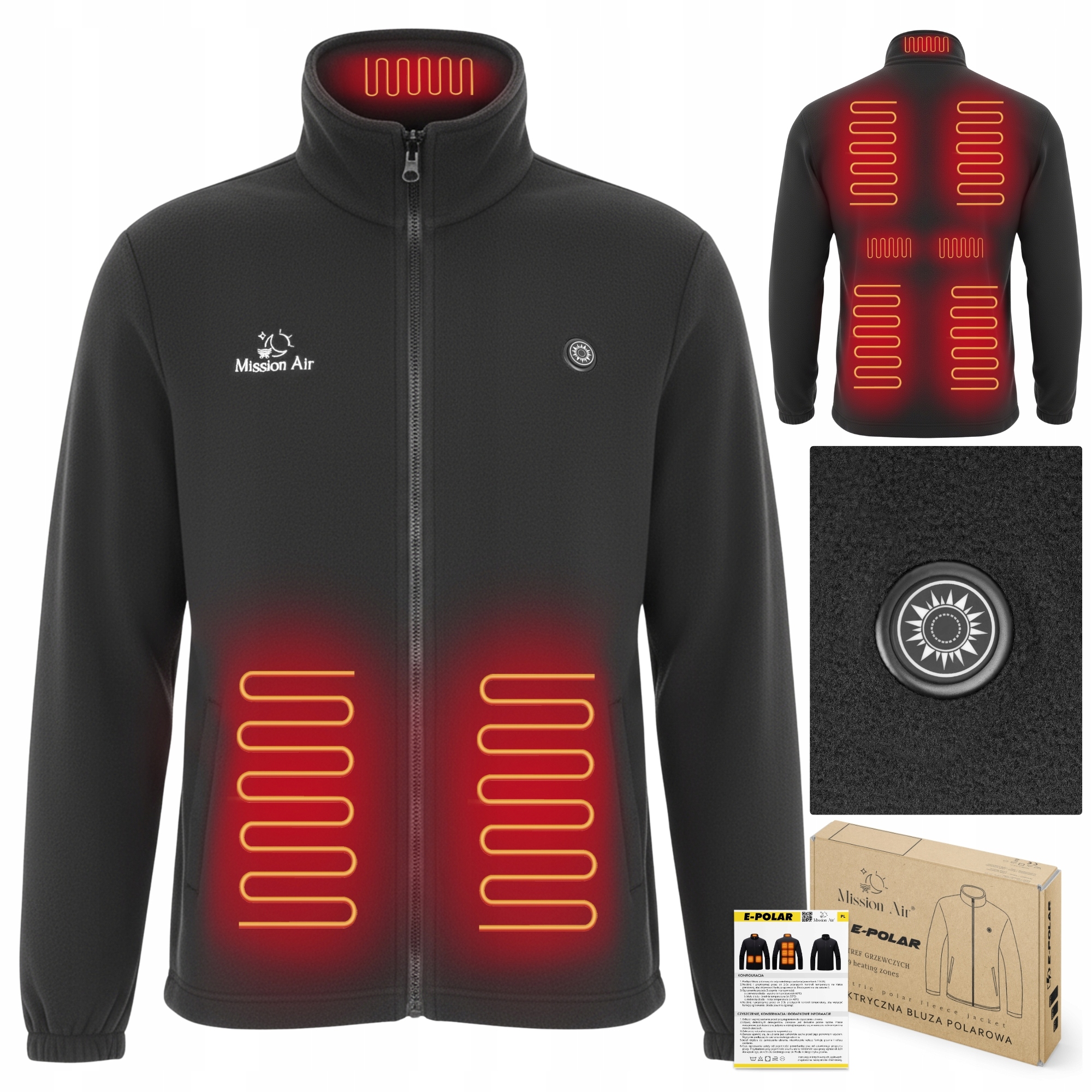 Elektryczny Polar Podgrzewany Grzewczy Bhp Roboczy Ciełpy roz. XXXL Czarny