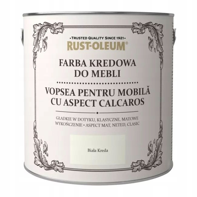 Barva Křídová Barva Na Nábytek Rustoleum Bílá Křída Chalk White 2,5 L