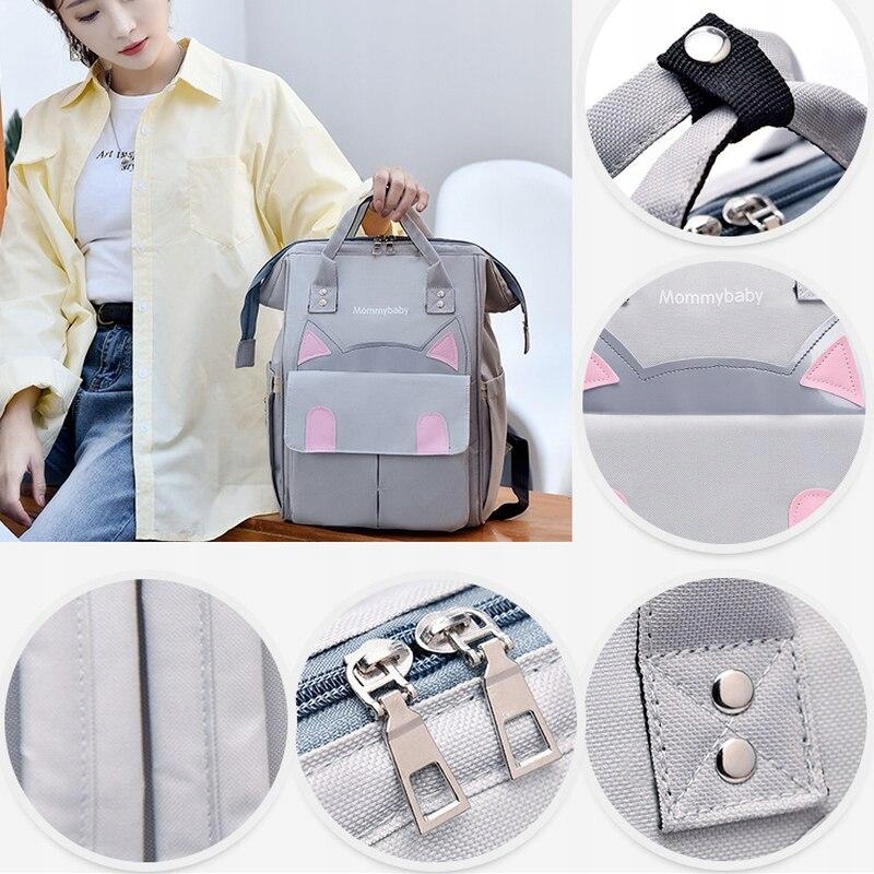 TORBA DO WÓZKA PLECAK ORGANIZER DLA MAMY TATY 3w1 Wysokość 38 cm