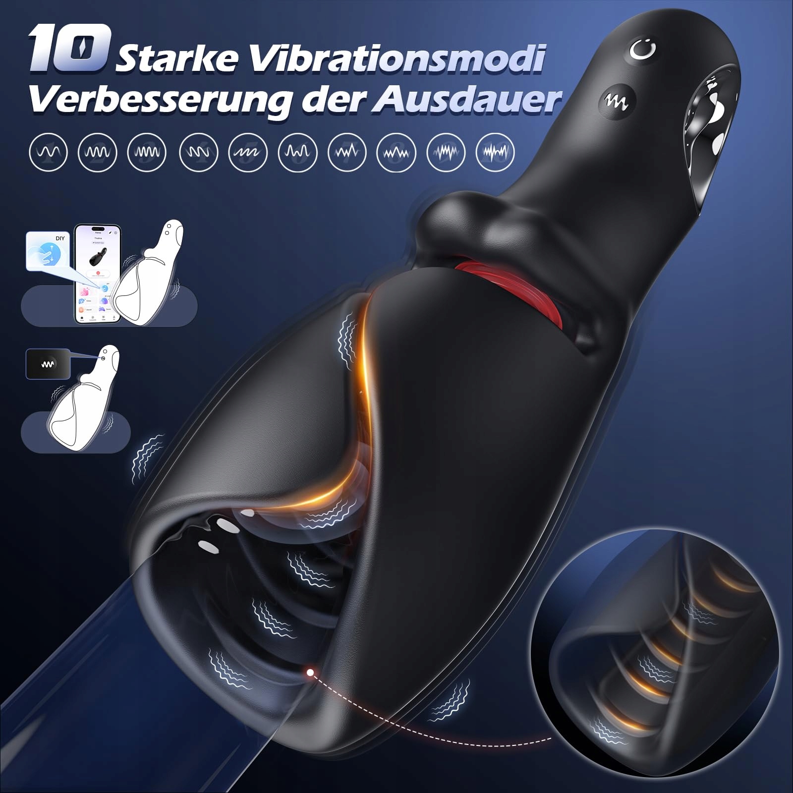 AI SMART Masturbator Dla Mężczyzn Z 10 Trybami i Sterowaniem Aplikacją — miniatura 5