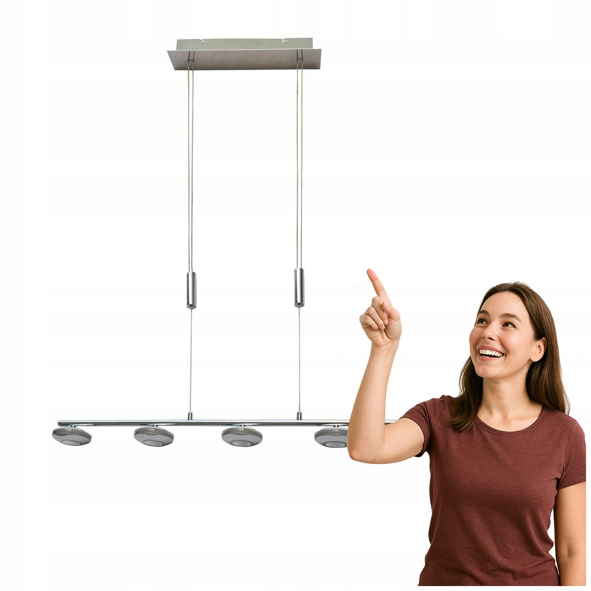 Moderní závěsná Led lampa Chrom Marley Italux