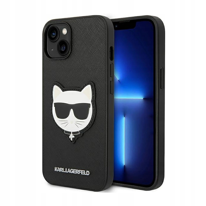 Karl Lagerfeld Saffiano Choupette Head Patch Case iPhone 14 Plus Pouzdro