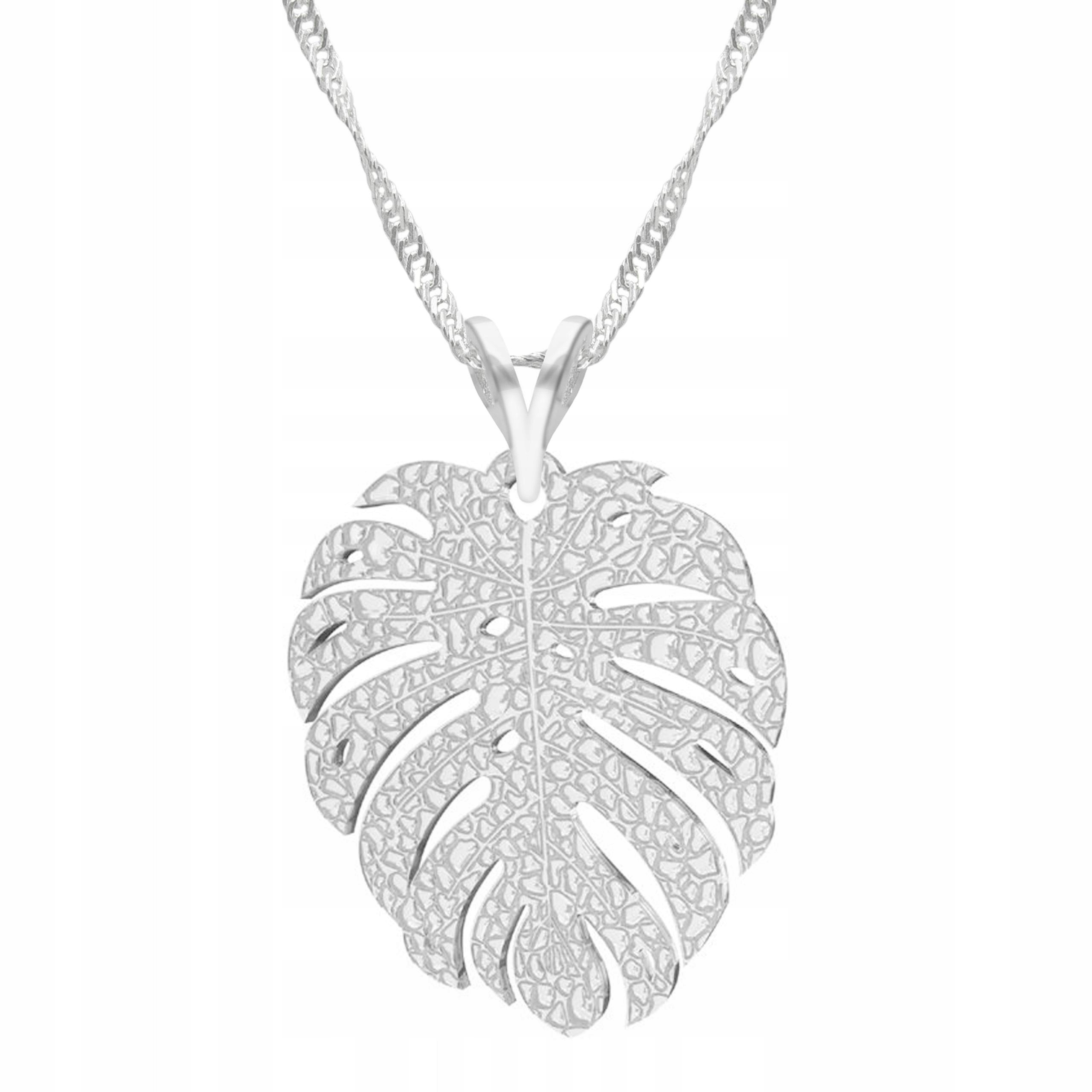 Náhrdelník Stříbrný list List Příroda Rostlina Příroda s listy Stříbro 925