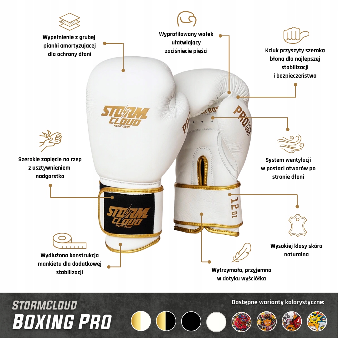 StormCloud Boxerské rukavice z prírodnej kože Boxing Pro Daisho RONIN Farba viacfarebná