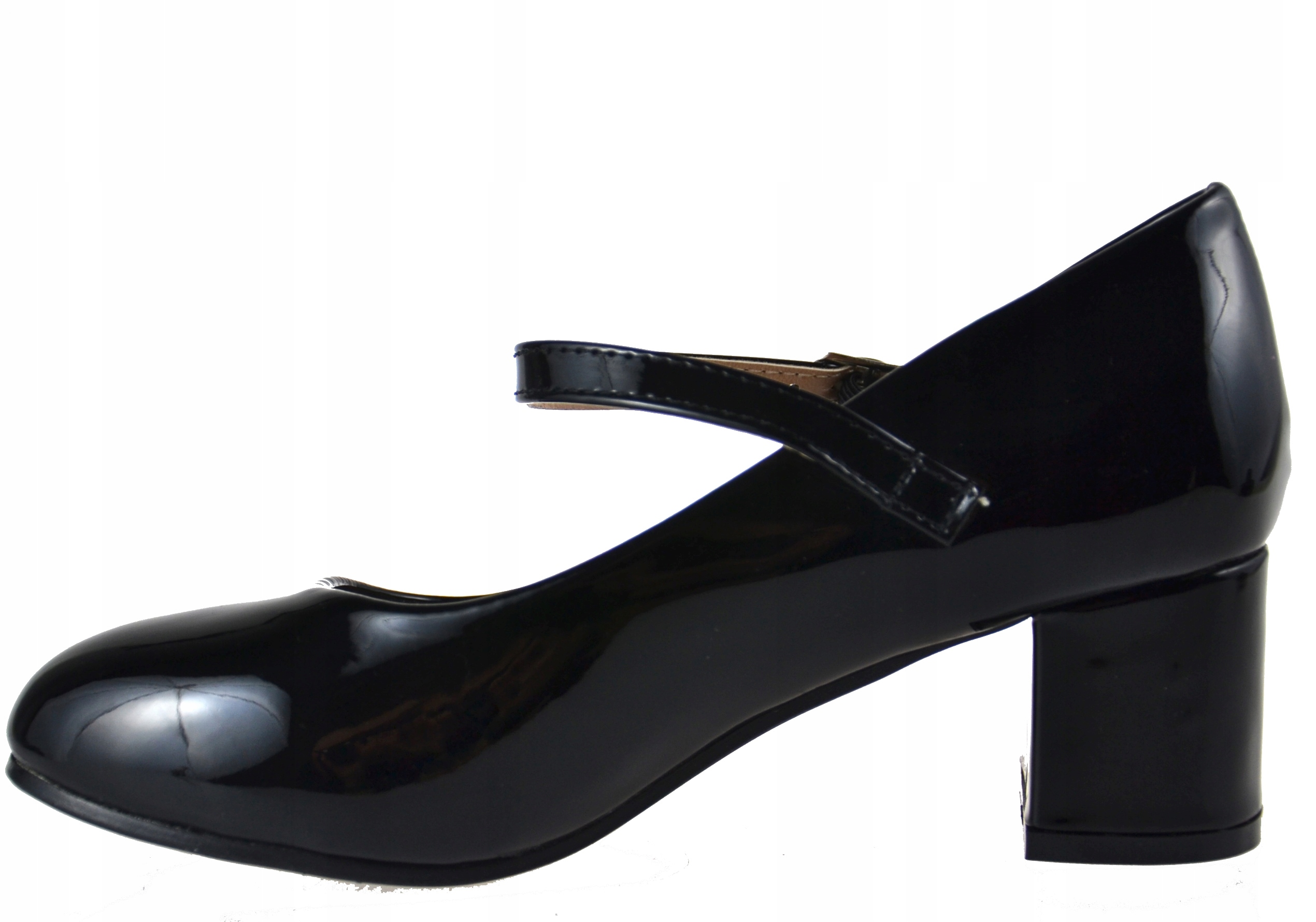 Lakier PANTOFELKI GALOWE WYSOKI Obcas Czarny r33 Płeć dziewczynki