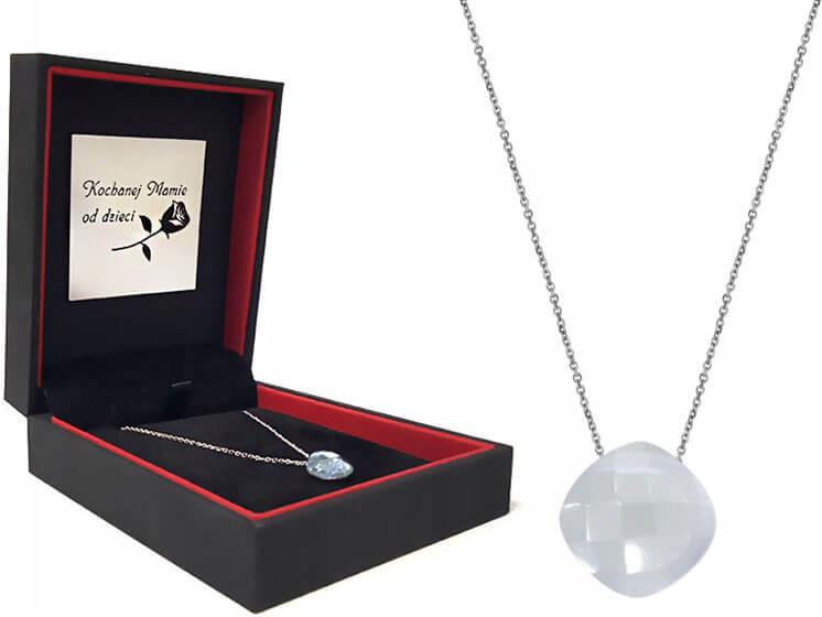 Stříbrný náhrdelník 925 kámen Chalcedon polštář s přívěskem jako dárek