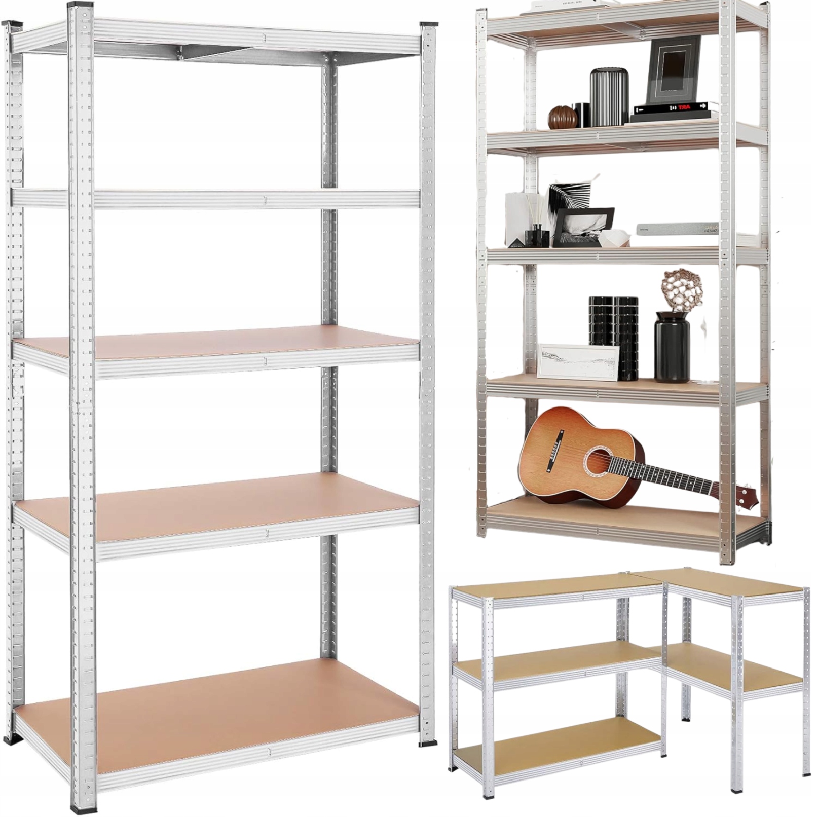 Otvorená Kuchynská polica Vrstvený regál 5-úrovňový pre garážovú špajzu Loft