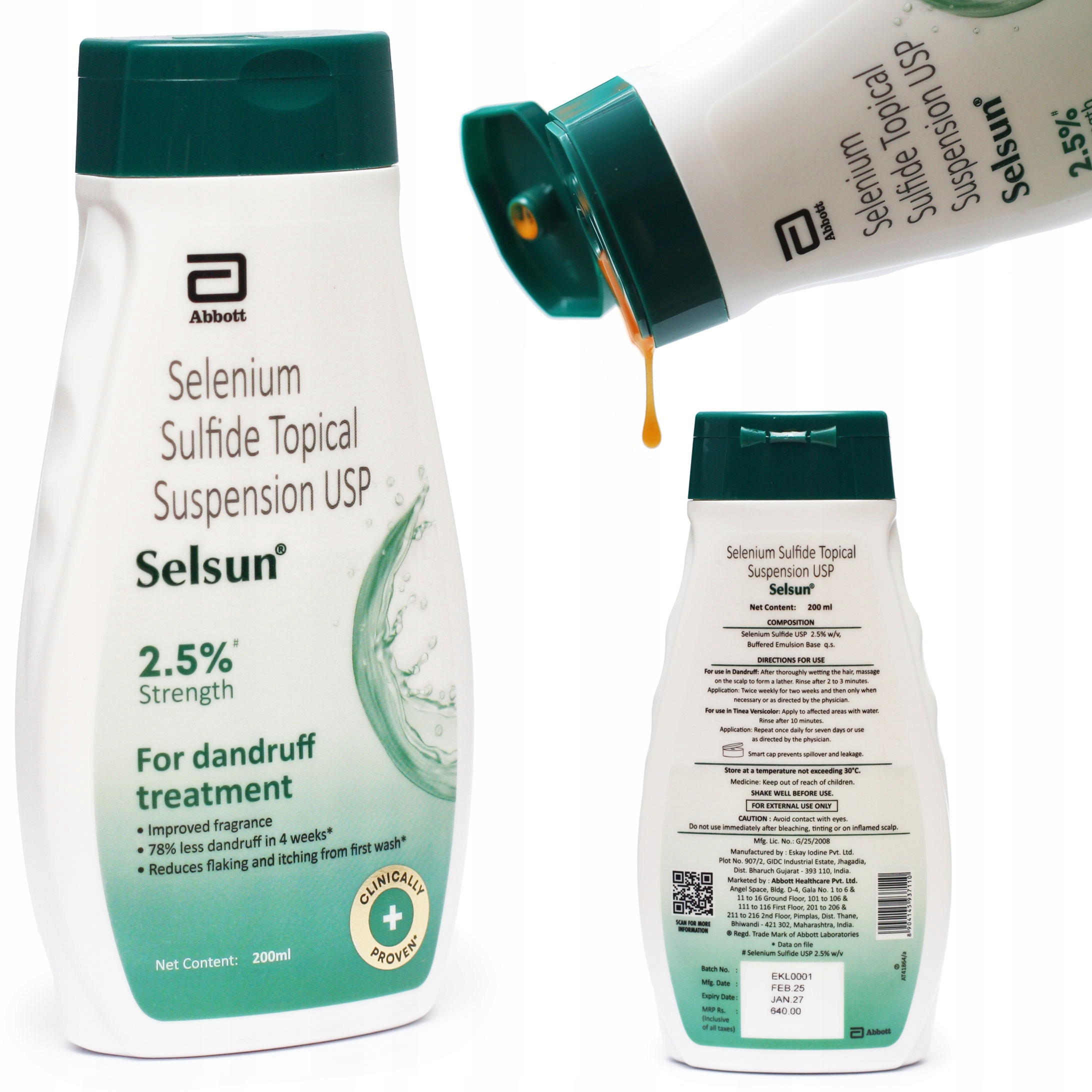 Selsun Selenium 2,5% Abbott Szampon Przeciwłupieżowy Łuszczyca Łzs 200 ml