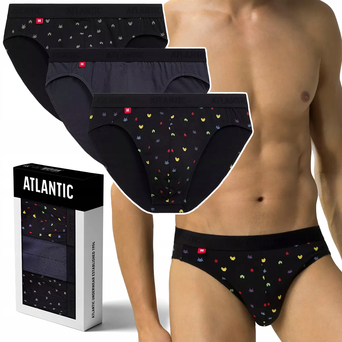 Atlantic 3MP-175 pánské přiléhavé slipy Bavlněné 3 Páry XXL