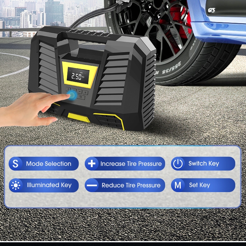 KOMPRESOR SAMOCHODOWY POMPKA SPRĘŻARKA AKU LED LCD Marka Carsun