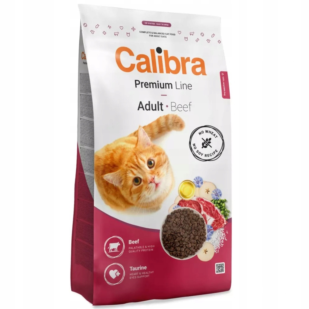 Levně Calibra Premium Cat Adult Beef hovězí maso 10 kg
